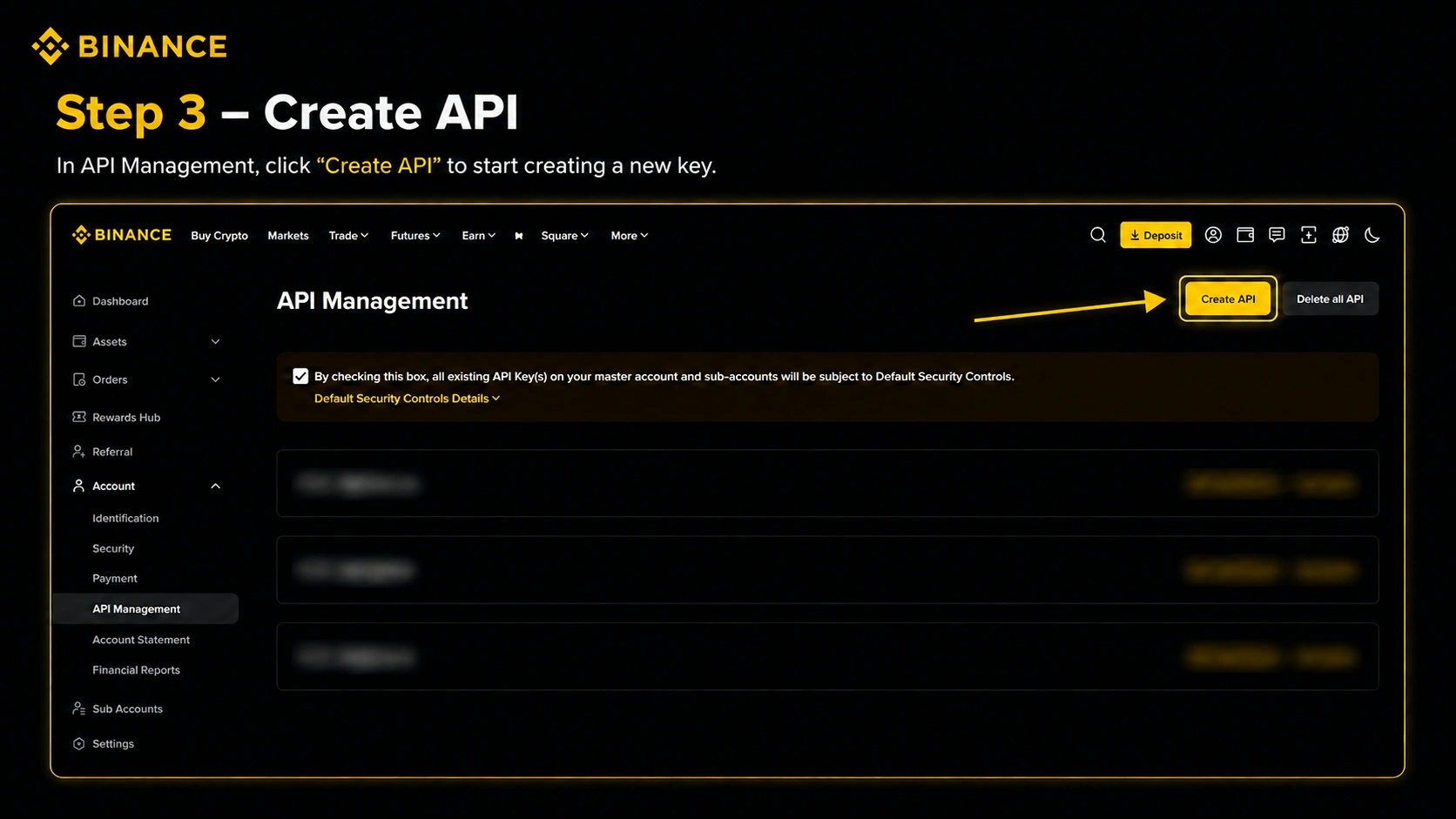 Step 3 - Click Create API