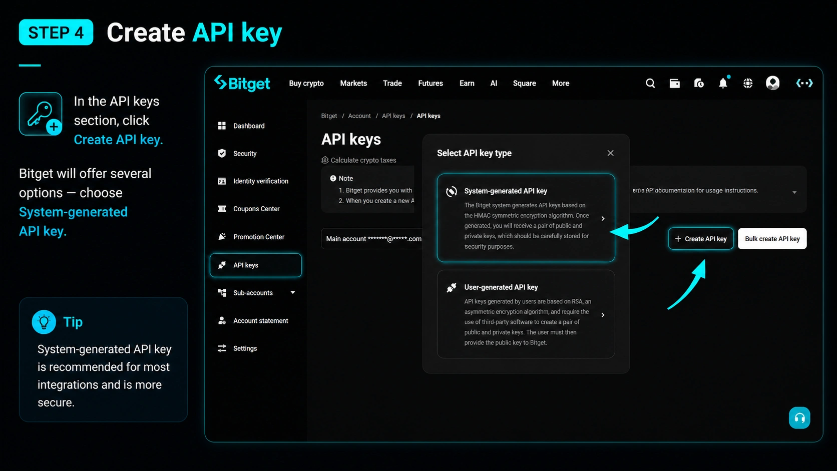 Step 4 - Create API key