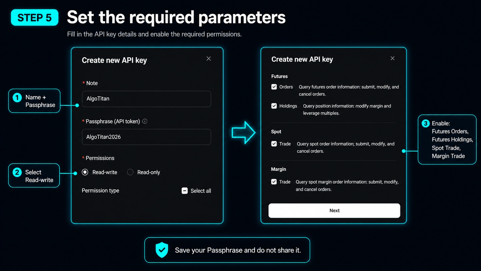 Step 5 - Set the required parameters