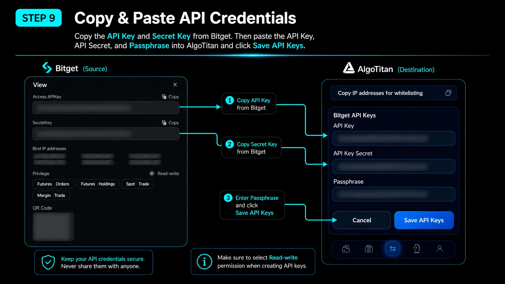 Step 9 - Copy  paste API Key and Secret Key