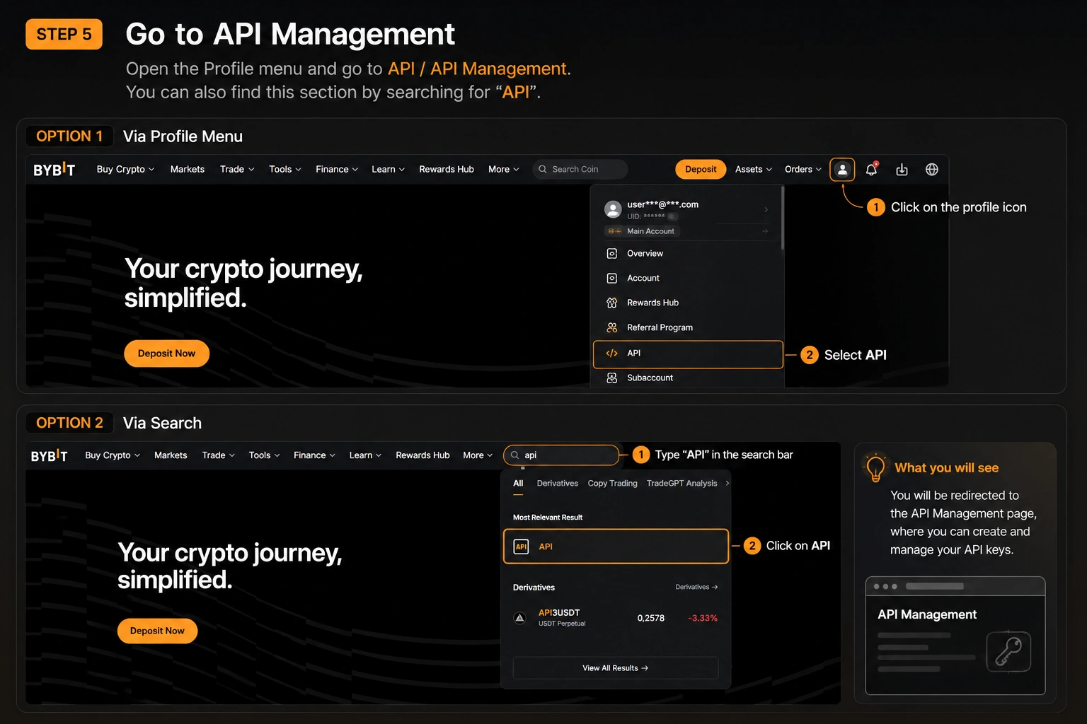 Step 5 - Go to API Management