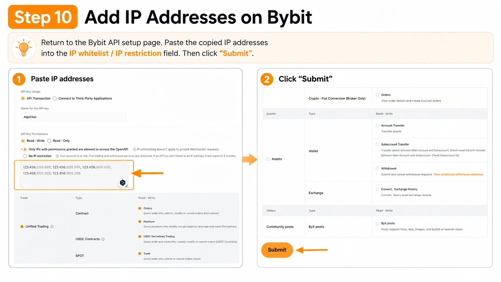 Step 10 - Paste IP addresses on Bybit
